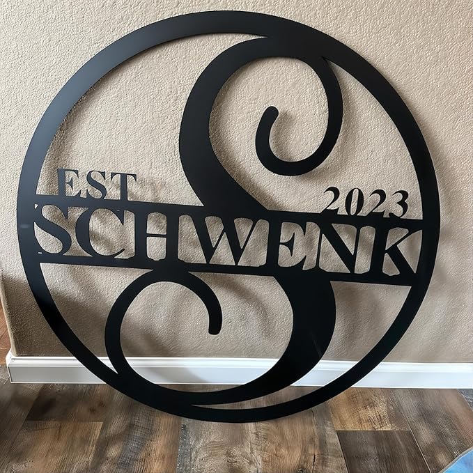 Personalized Metal Name Signs, Split Letter Monogram Wall Decor, Custom Last Name Sign, Family Name Sign for Outdoor, Personalized Wedding Gift, Garden Decor, Metal Wall Art, Housewarming Gift (MonogramDesign_7)