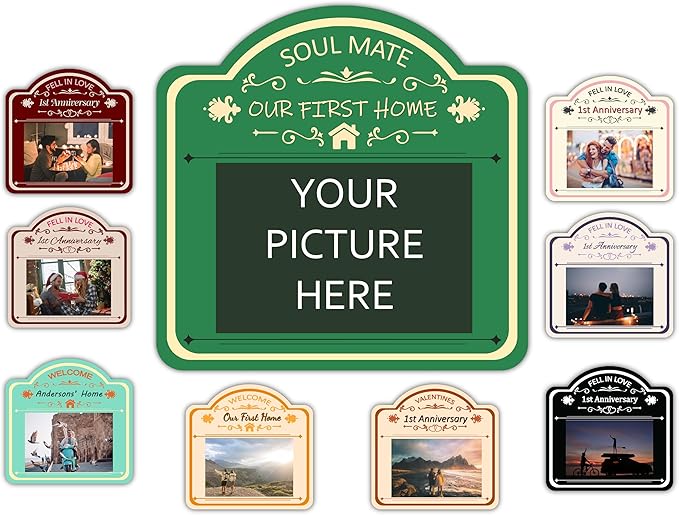 Custom Signs with Picture Text,Personalized Photo Signs Customized signs for Valentine's Day Birthday Gifts,Customized Gifts for Mom Dad Couple Girlfriend Boyfriend Wife Husband, Customize for Office, Business, Workplace, office, Home, Delivery Signs