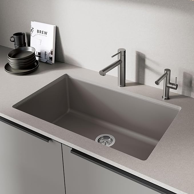 BLANCO 443121 PRECIS SILGRANIT Super Single Undermount Kitchen Sink 32" L X 19" W - Volcano Gray