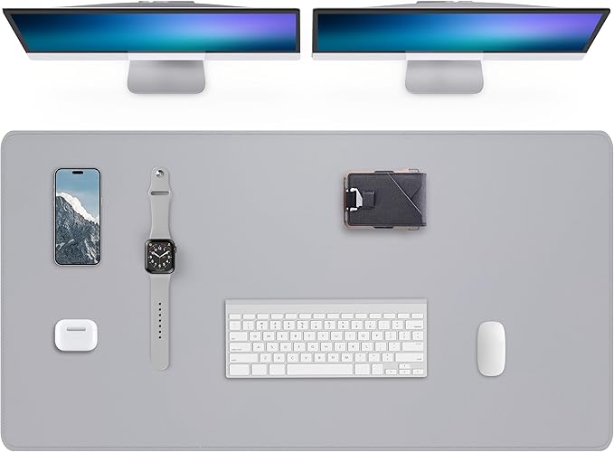 Extra Large Desk Mat 63"x17" - Non-Slip Office Desk Pad for Home & Work, Waterproof Keyboard Mouse Pad, Oversized Desk Protector for Laptop & Gaming (Light Grey)