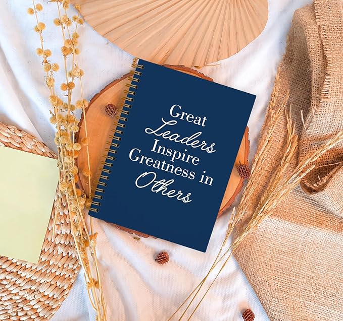 OXW Navy Blue Meeting Notebooks for Work, Leadership Gifts Office Work Notebook Journal for Writing Note Taking, Thank You Gifts for Women Men Leader Boss Mentor Principal Manager, 5.5"x8.3"
