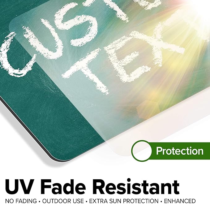 Custom Sign, Custom Street Sign, 11 Font Colors, 13 Font Styles, 4 Hole Options, 22 Sizes, 7x10 Inches, Rust Free DiBound, Fade Resistant, Made in USA by My Sign Center (Chalkboard Green)