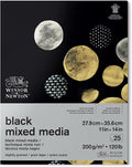 Winsor & Newton Professional Mixed Media Pad, 11" x 14", 25 Sheets, 200gsm, Black