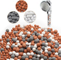 Patelai Replacement Anion Mineral Shower Head Bead Refills Purifying Water Mineral Bead Filtration Stone Ball for Filtered Shower Head, Diameter 7-8 mm(390.0 Grams,Orange, Gray, White)