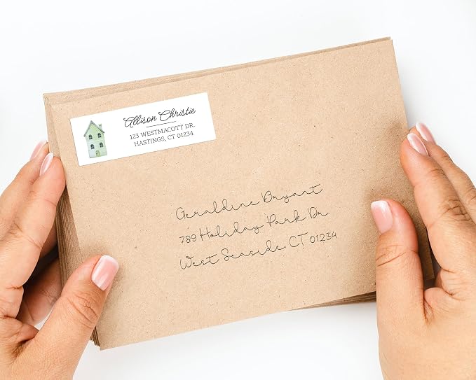 Personalized Return Address Labels - Watercolor Floral Elegant Style - Over 30 Images to Choose from - Custom Self Adhesive Stickers for Envelopes (60-960 Labels)