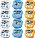 12 Pack Digital Kitchen Timer Magnetic Digital Timer with Big Display Loud Ring Cooking Timers for Kitchen Electronic Timer for Cooking, Bathing, Gym, Break Time, Classroom(12,White, Blue, Orange)