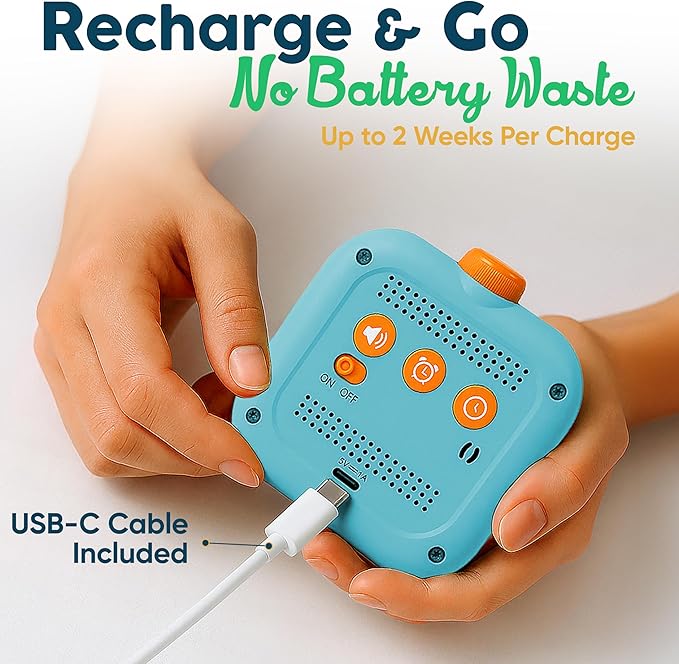 Digital Visual Timer for Kids - Rechargeable 99 Min Timer - Focus & Smoother Routines - Visual Timer for Classroom, ADHD Autism Toddler Support - Daily Use at Home, Therapy or School