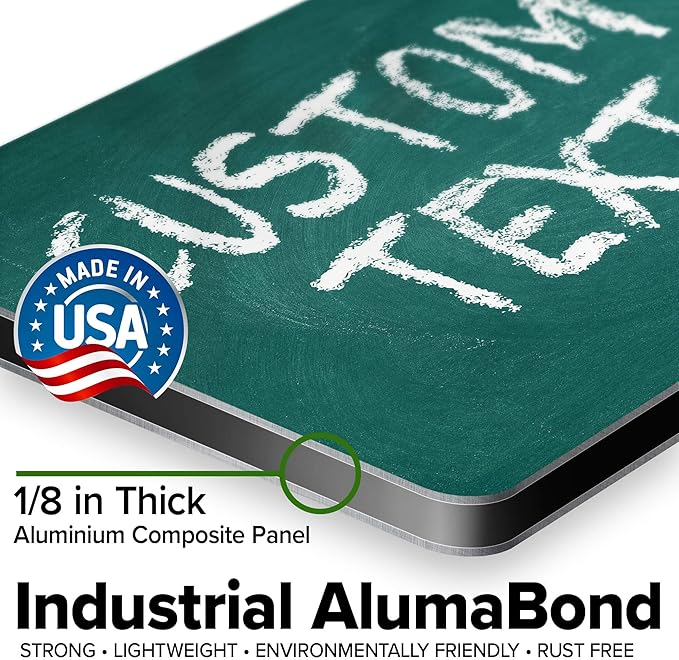 Custom Sign, Custom Street Sign, 11 Font Colors, 13 Font Styles, 4 Hole Options, 22 Sizes, 7x10 Inches, Rust Free DiBound, Fade Resistant, Made in USA by My Sign Center (Chalkboard Green)