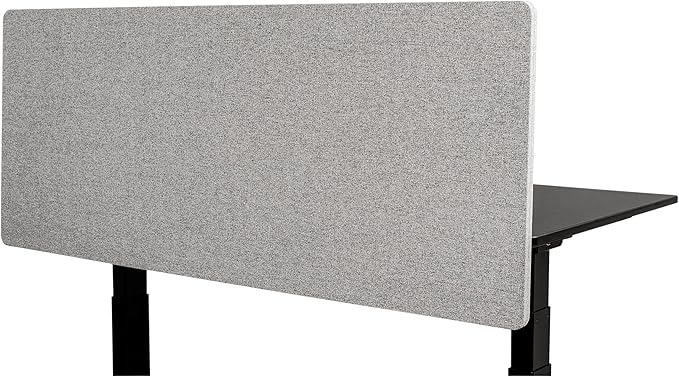 Stand Up Desk Store ReFocus Clamp-on Acoustic Desk Divider Privacy Panel That Reduces Noise and Visual Distractions (Cool Gray, 59" X 23.6")