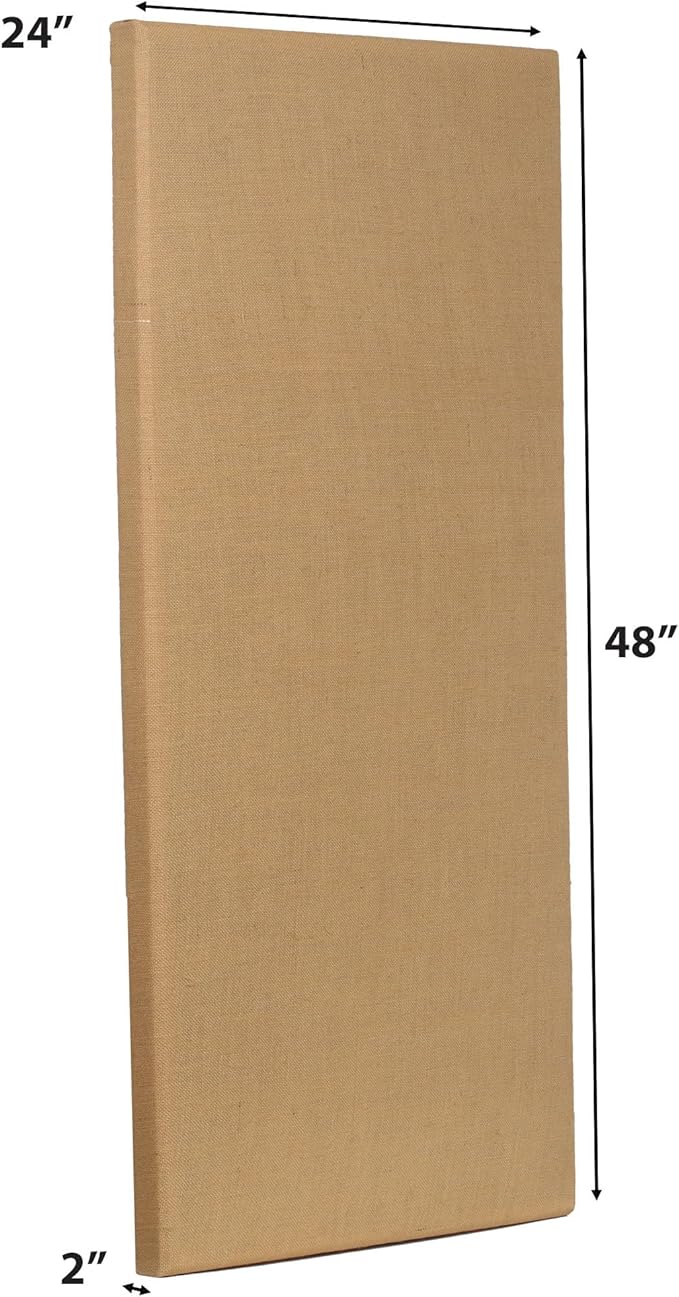 ATS Acoustics Sound Absorbing Acoustic Panel 24" x 48" x 2" Beveled Edge (Natural)