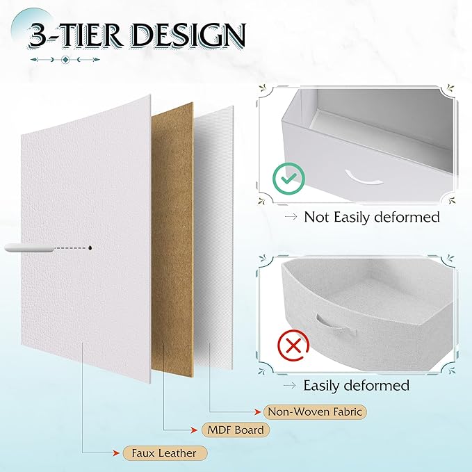 WLIVE Tall White Dresser for Bedroom with 12 Drawers, Dressers & Chests of Drawers, Fabric Dresser for Closet, Living Room, Storage Dressers with Storage Drawers, Steel Frame, Wood Top