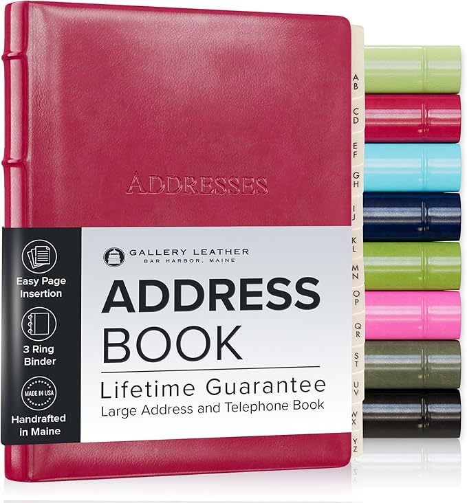 Gallery Leather Desk Address Book - 9" x 7" - Acadia Wild Rose