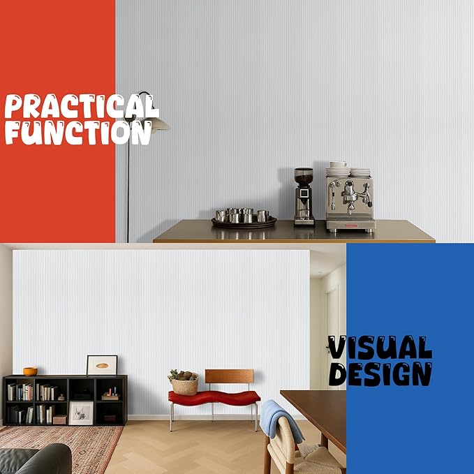 5 Pack Acoustic Panels,47.2x23.6x0.4 inch Acoustic Wall Panels,Large Soundproof Panels,Self-Adhesive Sound Proof Panels for Walls,Acoustic Treatment for Recording Studio&Office,White