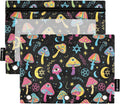 Mushroom Eyes Colorful Pencil Pouch for 3 Ring Binder 2 Pack Binder Pencil Case with Clear Window Pencils Bags with Zipper for Office School College Supplies