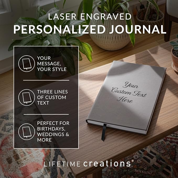 Lifetime Creations Customized Create Your Own Notebook Journal (Turquoise) - Personalized Hardcover Vegan Leather Journaling Notebooks, Business Gift for Women, Men, Teachers, Professionals