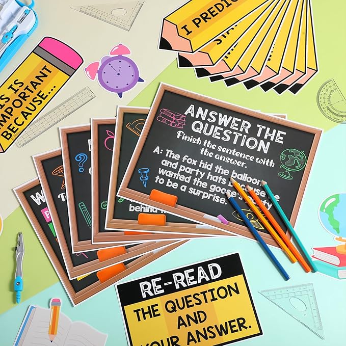 Pasimy Races Writing Strategy Bulletin Board Set Writing Process Posters for Classroom Decorations Races Alphabet Pencil with Sentences Poster Bulletin Board Cutouts Elementary Middle School(Black)
