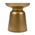 Toby 17" Wide Drum Iron Table in Gold