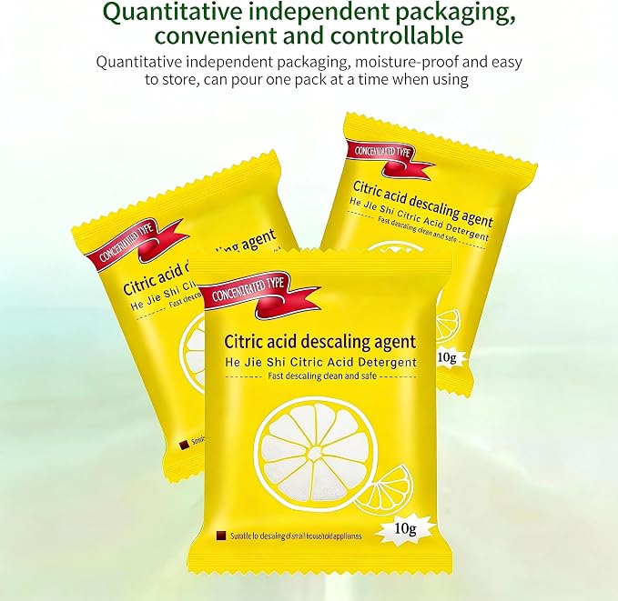 Truey Citric Acid Descaling Agent,Individually Wrapped Descaler(10 packs) | Food Grade Concentrated Powder, Individually Wrapped Descalers for Kettles, household cleaner
