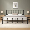 Leonardo Metal Platform Bed Frame, Victorian Spindle Headboard, King