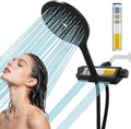 Handheld Shower Head with Filter High Pressure 2-in-1 Dual Spa System 7.5" Rainfall Filtered Showerhead Water Softener Filters for Hard Water 59" Stainless Steel Hose Matte Black