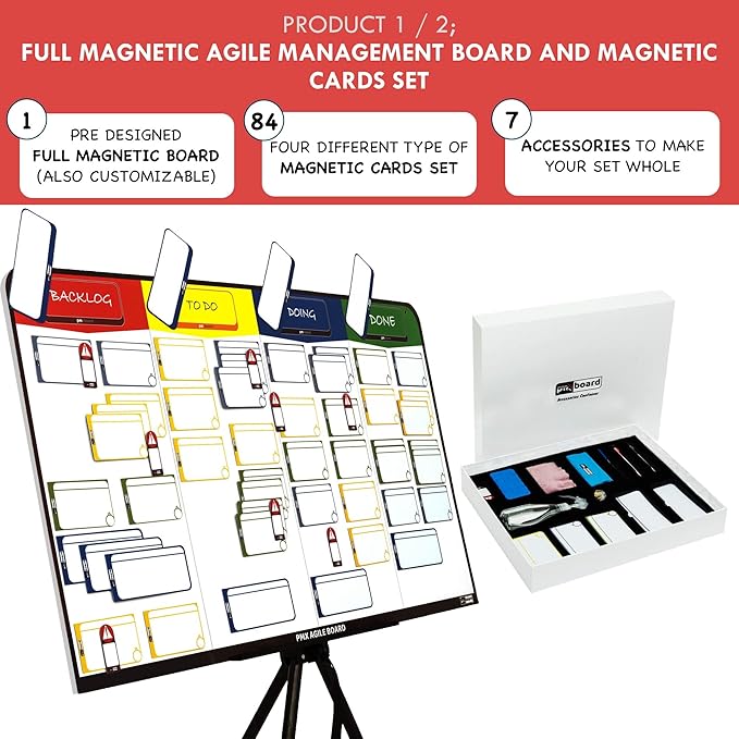 pmxboard Project Management Board Set, Combo Set XL. Project Management Bundle Project Board Kit. Ultimate Project Management Planner Toolkit. Kanban Board Set, Project Management Board Set, 2 in 1