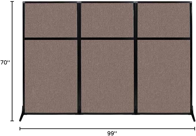 Versare Workstation Partition | Portable Wall Divider | Modern Office Cubicle | Free Standing Privacy Screen | Flexible Work Space | 99" x 70" Latte Fabric Panels