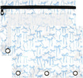 Wamika Bowknot Blue White Binder Pouches 3 Ring for Boys Girls School Office College Supplies Bow Ribbon Tie Pencil Pouches Case Bag with Clear Window and Zipper 2 pack