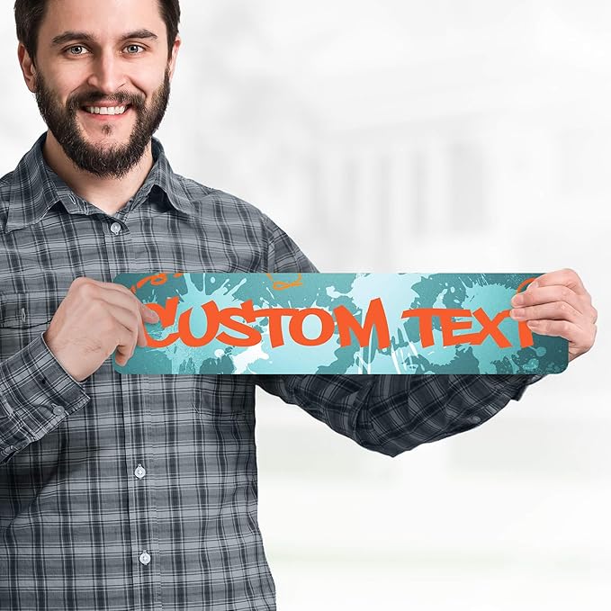 Custom Sign, Custom Street Sign, 11 Font Colors, 13 Font Styles, 4 Hole Options, 22 Sizes, 4x18 Inches, Rust Free DiBound, Fade Resistant, Made in USA by My Sign Center (Graffiti)