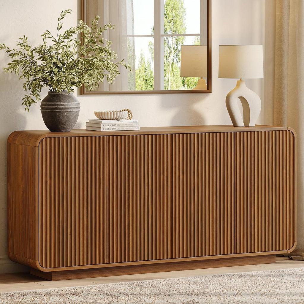 64" Fluted Sideboard Buffet Cabinet with Storage