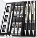 Nicpro 0.7 mm Art Mechanical Pencil Set in Storage Case, 3 PCS | Metal Drafting Pencil Lead Pencil+6 Tube HB Lead Refill, 12 Eraser, Comfort Grip For School Writing, Artist Drawing Sketching