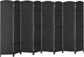 HOMCOM Room Divider, 8 Panel Folding Privacy Screen, 5.6' Tall Freestanding Wall Partition for Home Office, Bedroom, Black