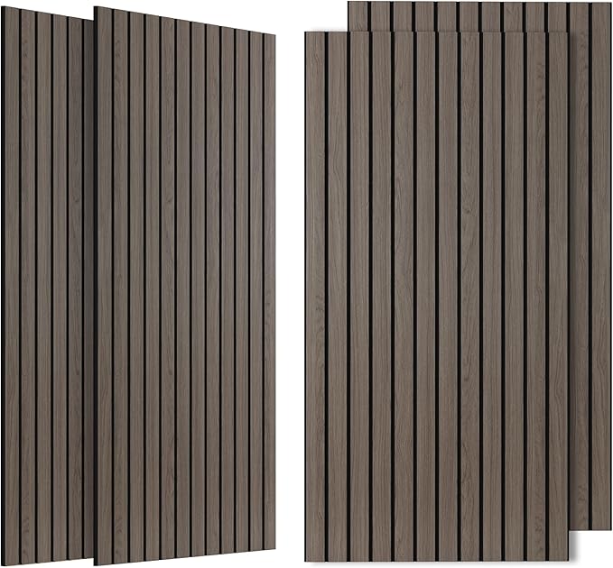 4 Pack Acoustic Panel, 47.2”x23.6” Acoustic Panels for Wall, Decorative Large Acoustic Panels with Wood Finish, for Office,Home Theater,Studio,Living Room, Walnut