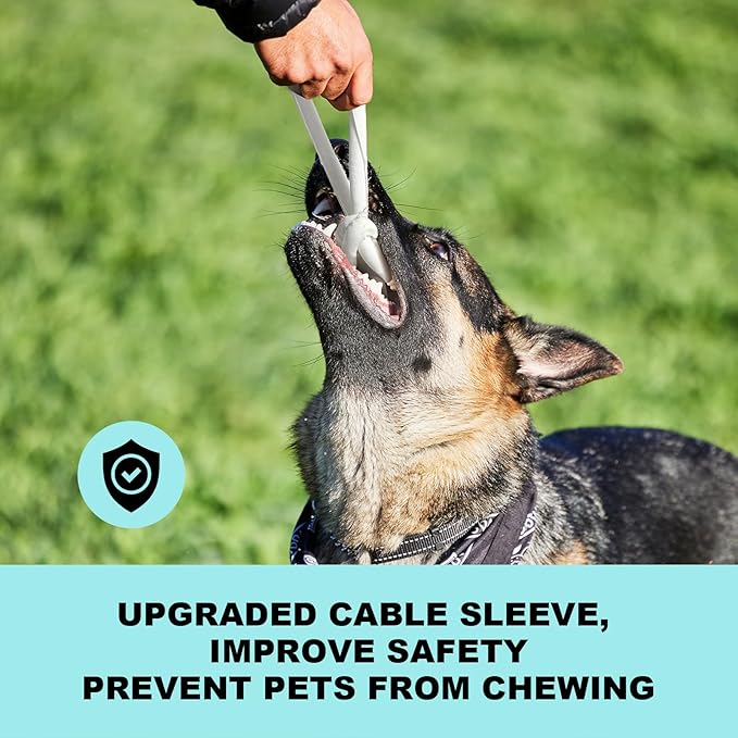 AGPTEK Cable Sleeve Cover, 6.6ft - 1.35 inch Dog Cat Cord Protector Management, Protect Cables from Pets Chewing, for Home Desk Automotive Wire Loom Tubing Cord Protection Self-Wrapping, White