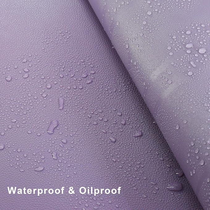Vyaaa 51 inch Large L-Shaped Leather Desk Pad Protector,Large Gaming Mouse Pad for Computer,Corner Desk Mat for Office and Home,Purple