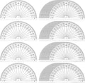 Zonon 100 Pcs 4 Inch Clear Plastic Protractor Bulk Math Protractors Set 180 Degrees Geometry Drafting Tools for Classroom Industry Office Back to School Supplies