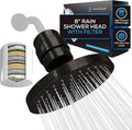 SparkPod Luxury Filtered Shower Head Set 23 Stage Shower Filter - Reduces Chlorine and Heavy Metals - High Pressure Showerhead Filter (8" Round, Vintage Oil-Rubbed Bronze)