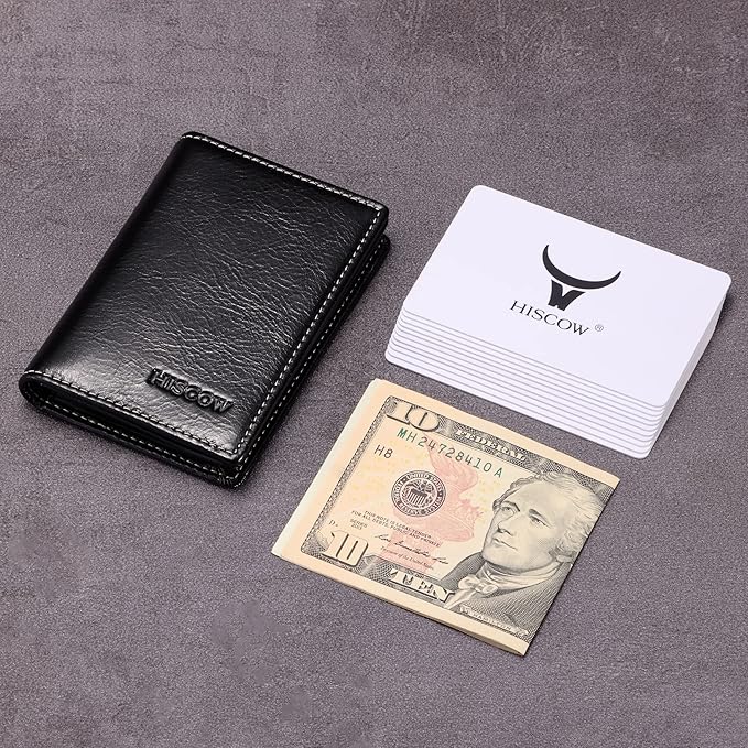 Leather Business Card Case Holder for Men & Women, Italian Calfskin
