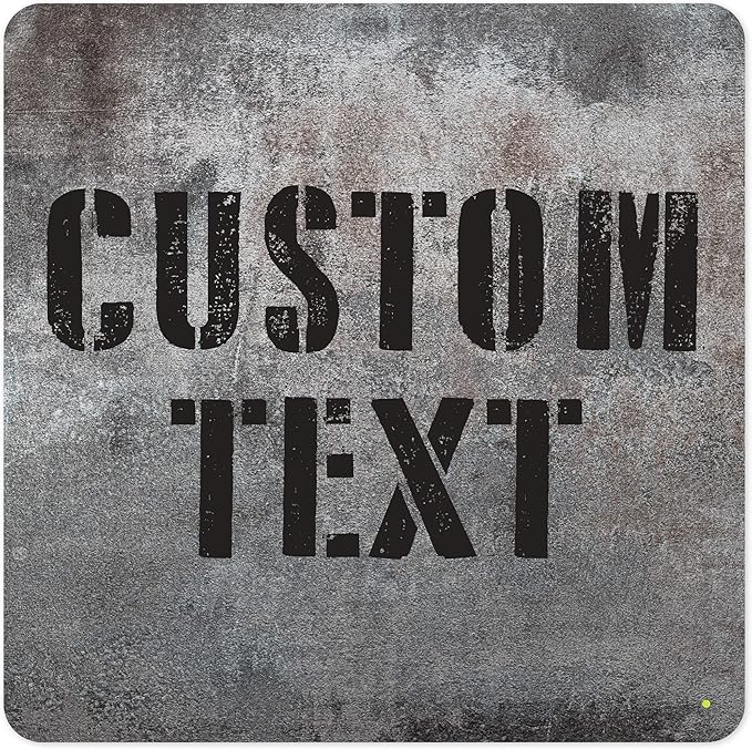 Custom Sign, Custom Street Sign, 11 Font Colors, 13 Font Styles, 4 Hole Options, 22 Sizes, 24x24 Inches, Rust Free DiBound, Fade Resistant, Made in USA by My Sign Center (Grunge Metal)