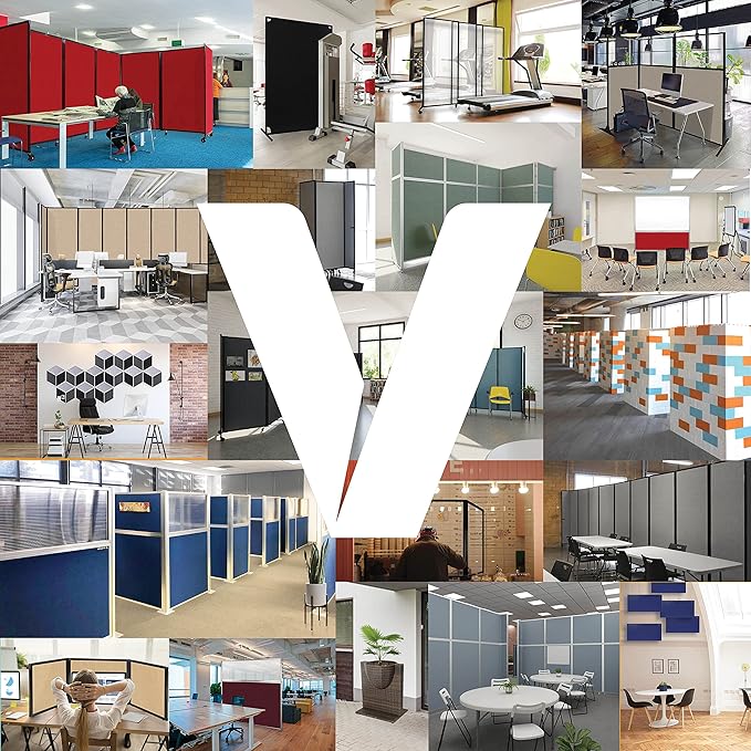Versare Workstation Partition | Portable Wall Divider | Modern Office Cubicle | Free Standing Privacy Screen | Flexible Work Space | 33" x 70" Urban Oak Wood Grain Panels No Window