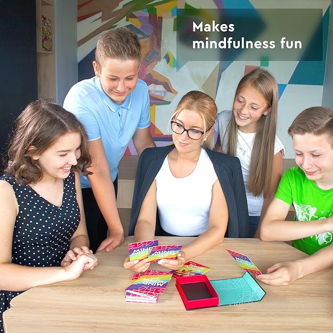 Mindfulness Cards - Conversation Cards for Kids and Therapy Games for Teens, Kids and Adults. Mindfulness Game for Better Communication and Social Skills - Great Teacher Gifts or Homeschool Essentials