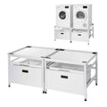 Laundry Pedestal, 22.6 in Height, 29 x 29 in Washer and Dryer Pedestals with Pull-out Tray and Storage Space, 800 lbs Load Capacity, Non-Slip Feet Washing Machine Stand Universal, White, 2 Pack
