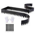 Galvanized Steel Landscape Edging, 6-Pack 40 x 8 Inch Metal Edging for Landscaping with 6 Mounting Clips, Bendable Metal Garden Edge Border for Flower Bed, Yard Pathway, Black