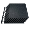 0.56 Inch Thick Gym Floor Mats, 6 Tiles Rubber Top with EVA Foam, 25" x 25" Gym Flooring Workout Mats with 25 sq.ft Coverage, Interlocking Puzzle Gym Mats for Gym, Home, Garage, Black & White