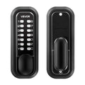 Mechanical Keyless Entry Door Lock, 2.0 Code Upgrade, 4-7 Digits Code, Single-Sided Push Button Combination Mechanical Keypad Door Knob, Auto Locking, for Garden Gates, Indoor or Outdoor, Black